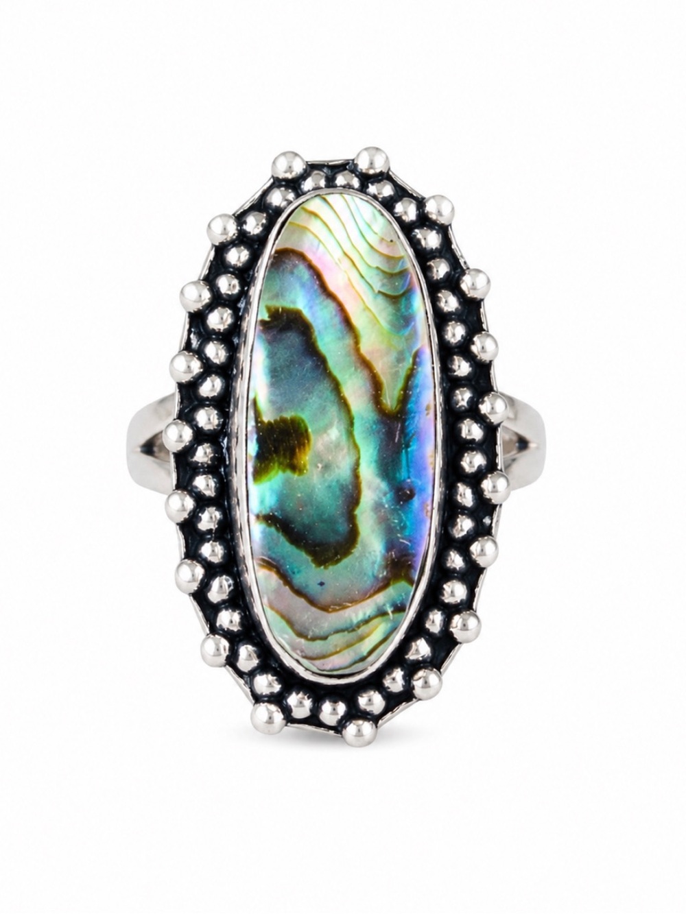 Abalone Shell Silver Ring